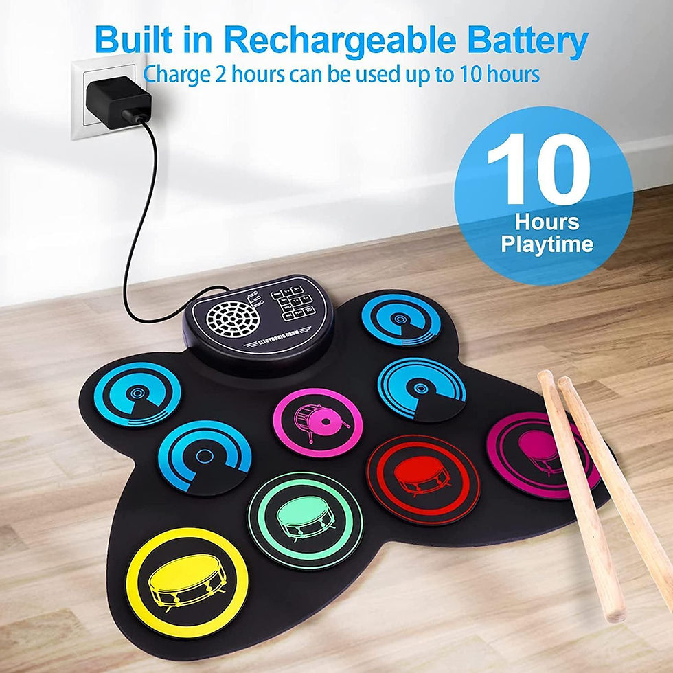 Thumbnail: Roll-Up Electronic Drum Set Digital Kit Toy with Built-in Speaker