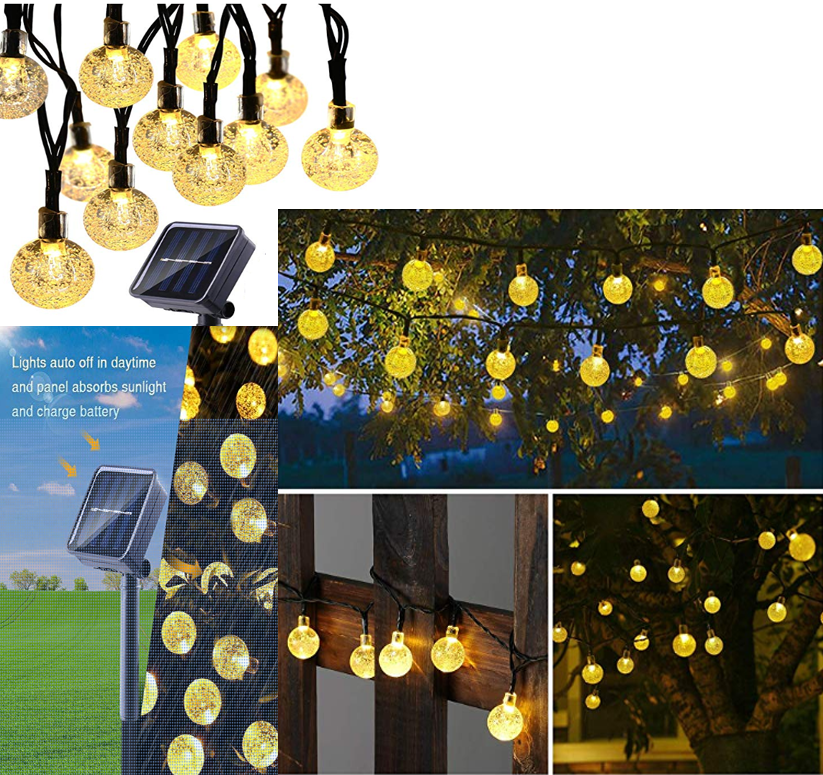 Waterproof String Lights, Outdoor Fairy Lights 60LEDs