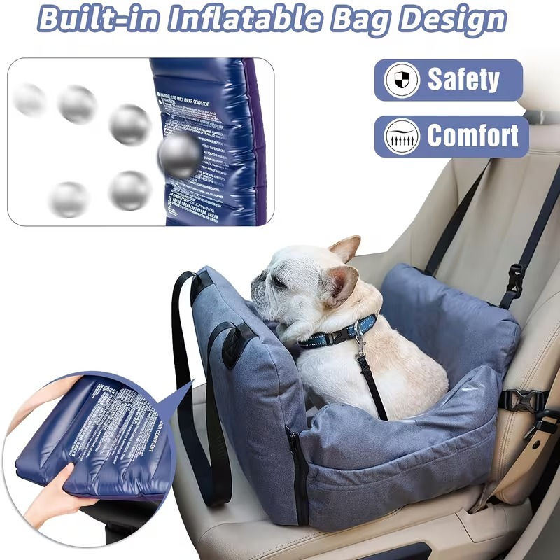 Thumbnail: Dog Car Seat with Safety Belt – Washable Booster Seat for Small Dogs   Anti‑Slip