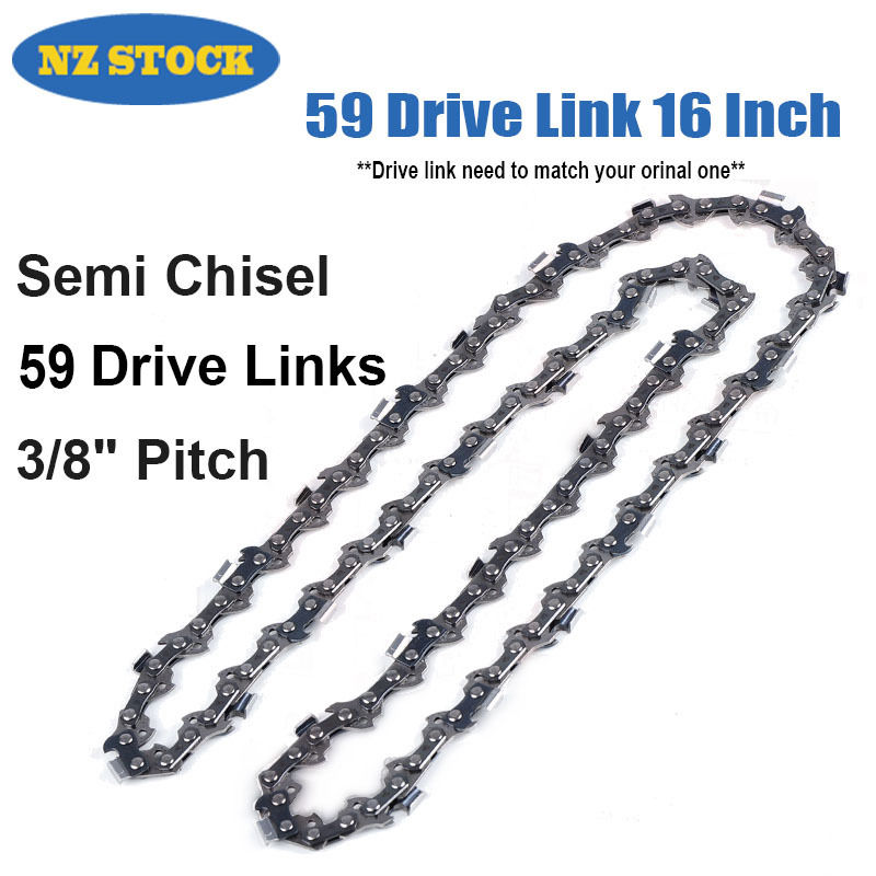 16 Inch Chainsaw Chain 59 Drive Links, 3/8" Pitch