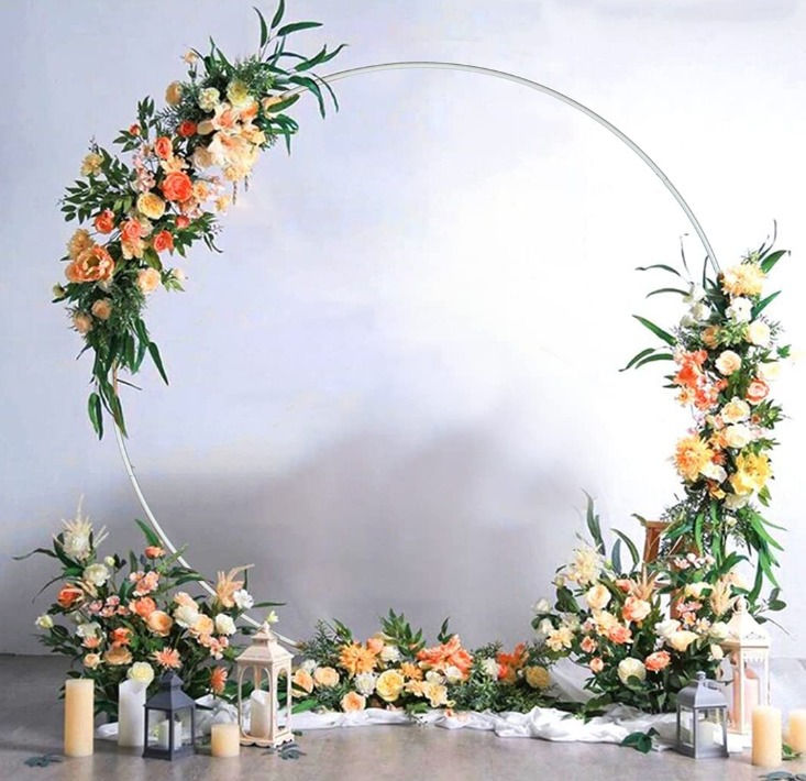 Thumbnail: Round Stand Wedding Arch Backgroud 1.5m White
