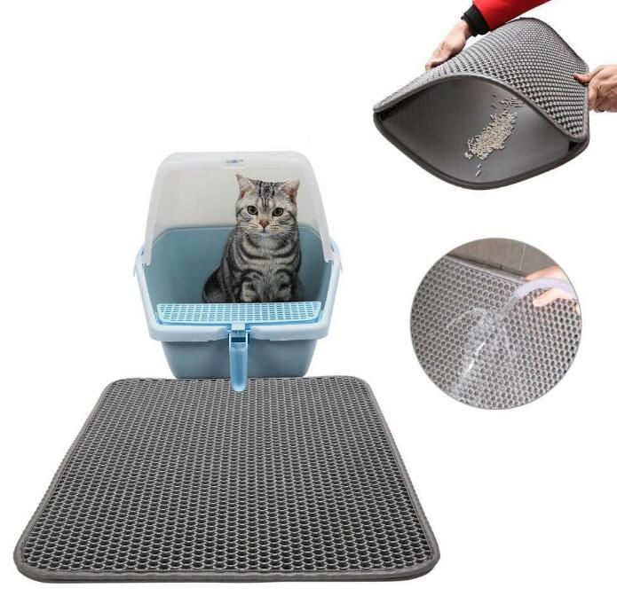 Cat Litter Mat, Waterproof Cat Litter Mat 58cm * 75cm - Grey