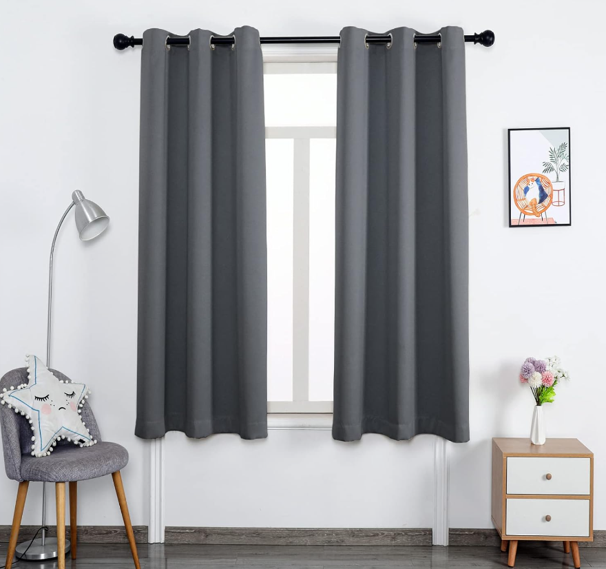 Blackout Curtains Grey 2 Pack 52x54 inch