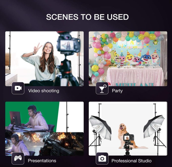 Thumbnail: Backdrop Stand Kit – 10x8.5ft Adjustable, Carry Bag, Clips Included