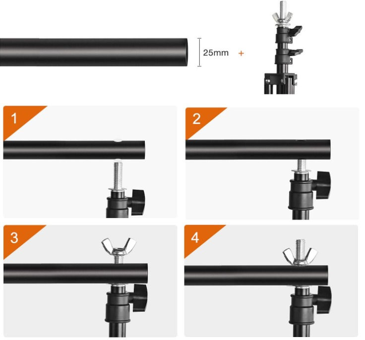 Thumbnail: Backdrop Stand Kit – 10x8.5ft Adjustable, Carry Bag, Clips Included