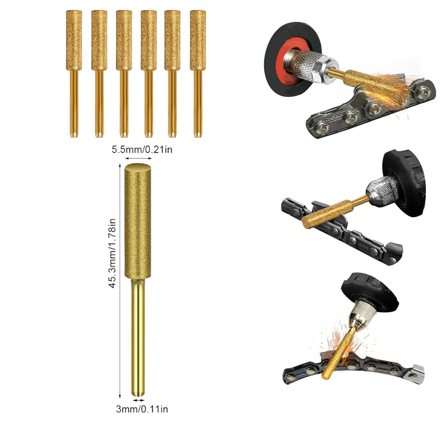6pcs Chainsaw Sharpener Diamond Chainsaw Sharpeners 5.5mm