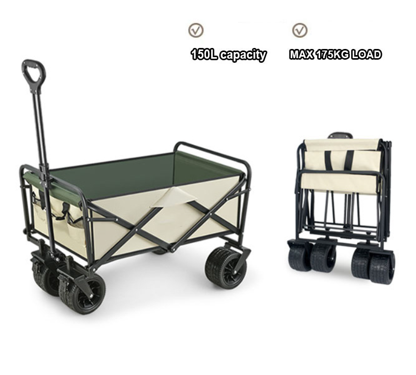 Folding Beach Cart Heavy Duty Folding Wagon 150L