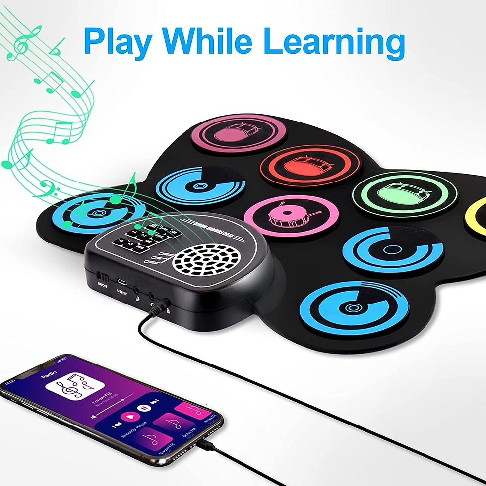 Thumbnail: Roll-Up Electronic Drum Set Digital Kit Toy with Built-in Speaker