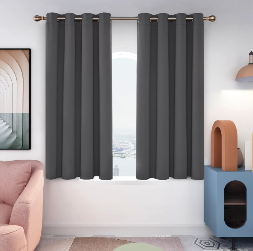 Blackout Curtains Grey 2 PCS 52x45 inch