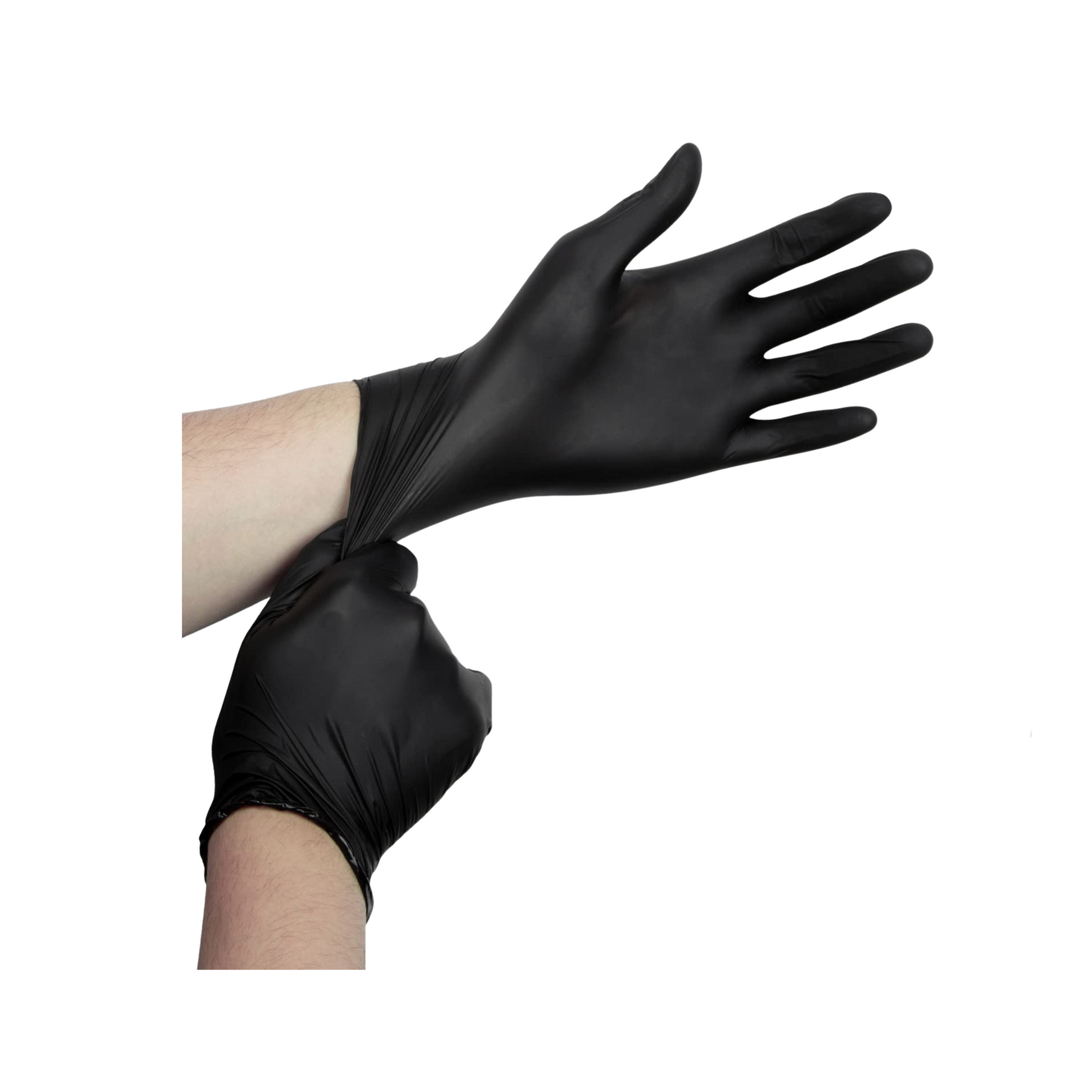 Black Nitrile Disposable Gloves – Large, Latex-Free, Food & Industrial, 100 pcs