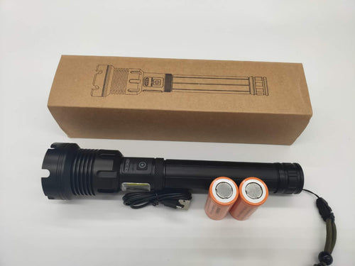 Thumbnail: LED Torch Rechargeable High Lumens Flashlight with two 26650 Batteries