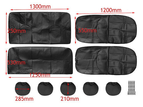 Thumbnail: PU Leather Car Seat Cover 5 Seater Full Set Front Rear Cushion Mat Protector