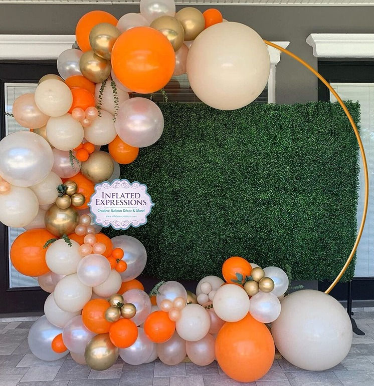 Thumbnail: 1m Round Backdrop Stand – Gold Metal Circle Wedding Arch for Events & Décor
