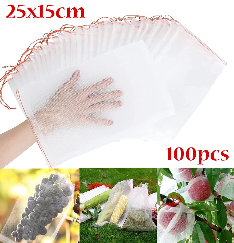 100 Pcs Fruit Protection Bags 25x15cm