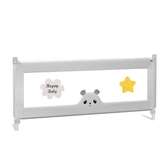 Bed Guard Rail – Grey Bear, 2m for Side of KS/Q/K/SK Beds (1 Panel Only)