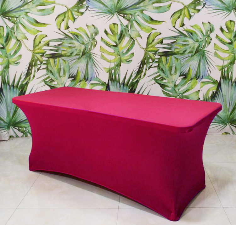 Thumbnail: 6FT Spandex Table Cover – Fitted Stretch Tablecloth for Events & Banquets