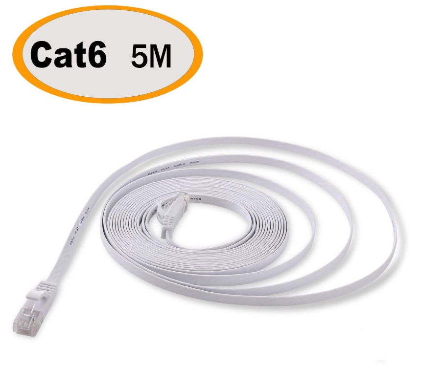 Cat 6 FLAT RJ45 Ethernet Network Cable 5m