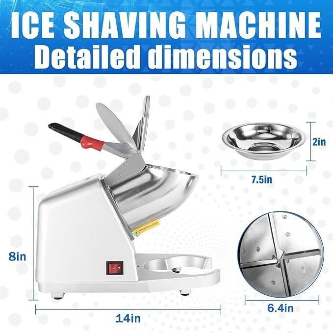 Thumbnail: Four-Blade Electric Ice Shaver – Efficient 85kg/hr Crusher (Grey, 380W)
