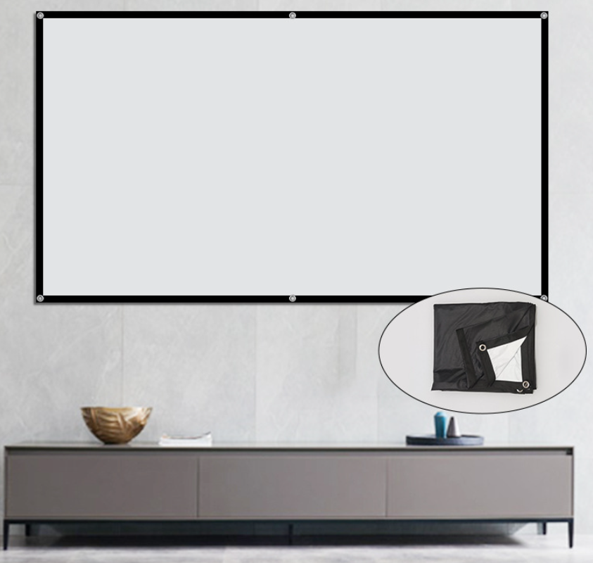 Thumbnail: Hangable White Projector Screen 100 " inch Ratio Dimension 16:9