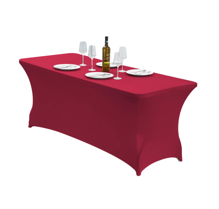 6FT Spandex Table Cover – Fitted Stretch Tablecloth for Events & Banquets