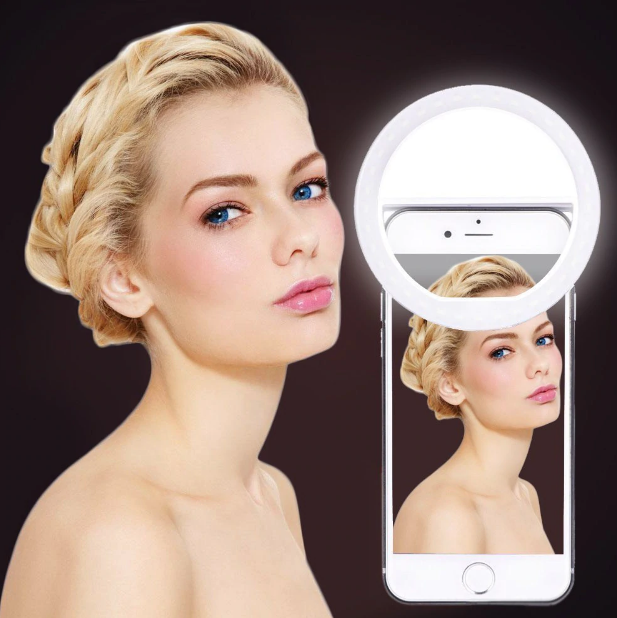 LED Selfie Ring Light, Phone Portable Flash Led Light - Pink