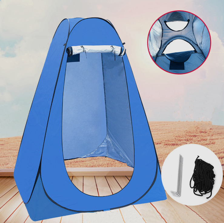 Outdoor Camping Shower Tent Changing Room Camping Toilet - Blue