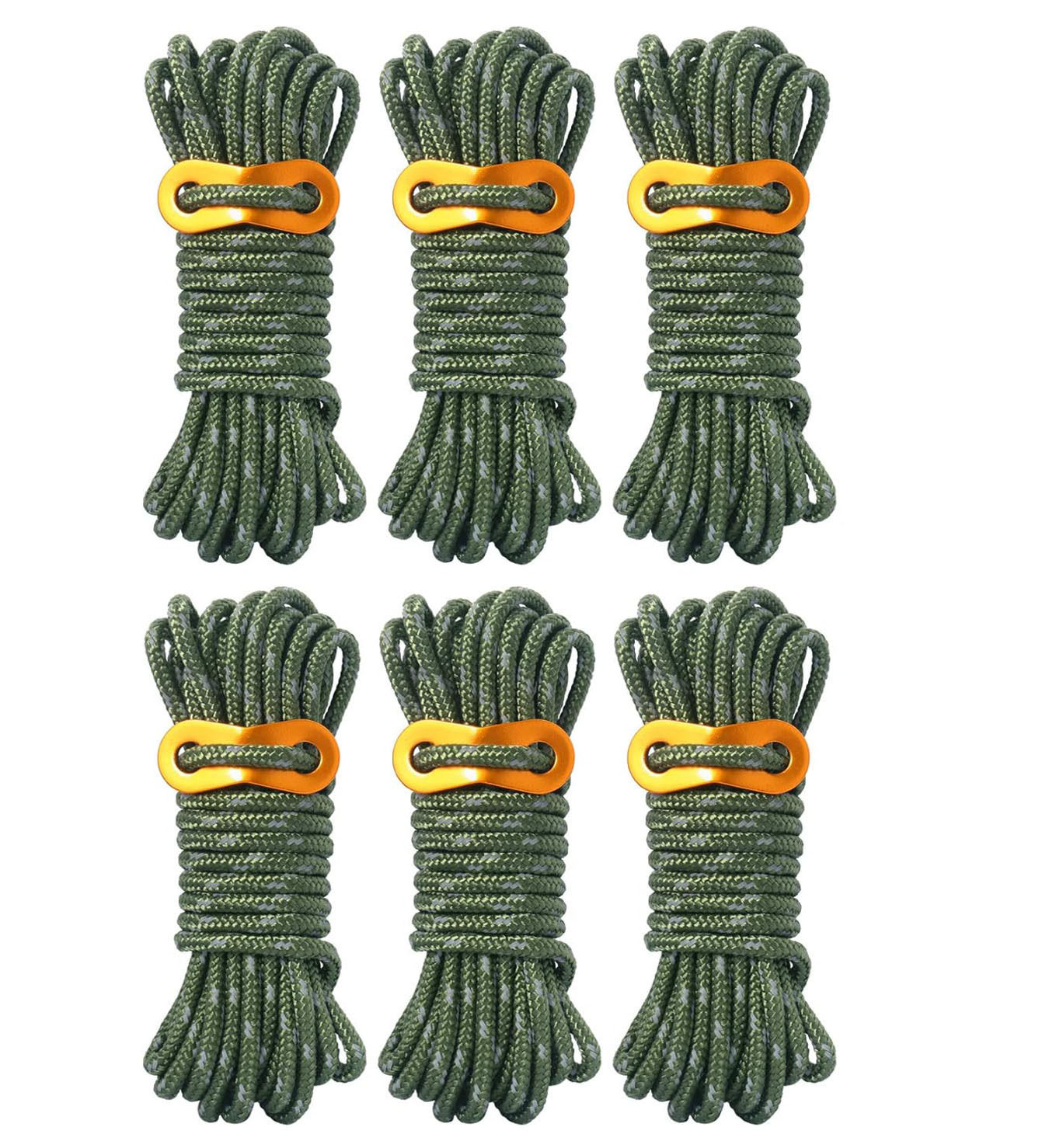 Outdoor Guy Lines Tent Cords Camping Rope - 6 Pack