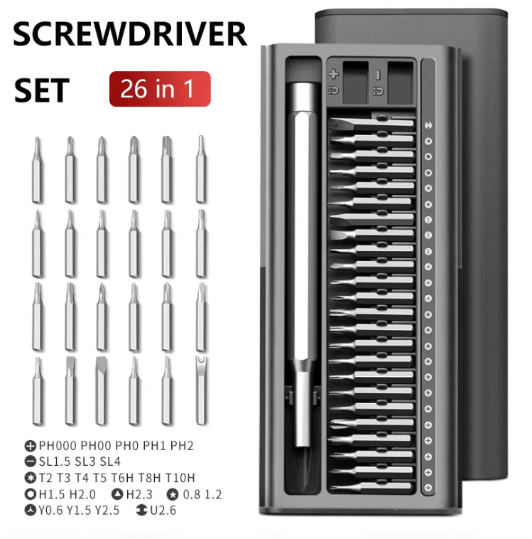 Precision Screwdriver Kit, 26 in 1 with 24 Bits Screwdriver Set