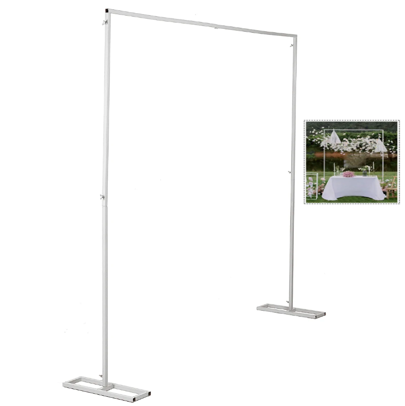 Thumbnail: White Wedding Arch Square Balloon Frame Kit – 2m x 2m Metal Decorative Stand