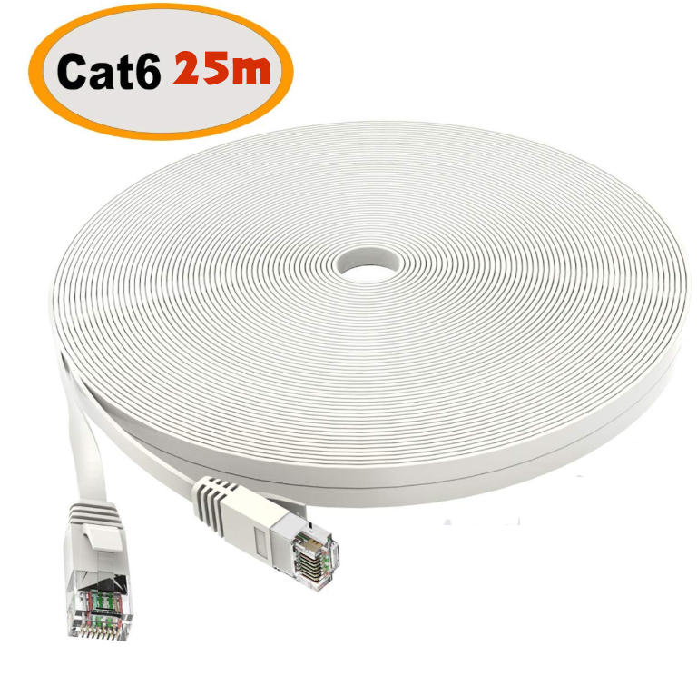 Cat 6 FLAT RJ45 Ethernet Network Cable 6m
