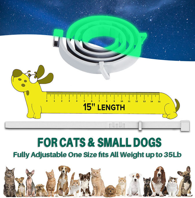 Thumbnail: Glow in The Dark Adjustable Pet Flea Collar x 1 pcs - 38cm for Cat