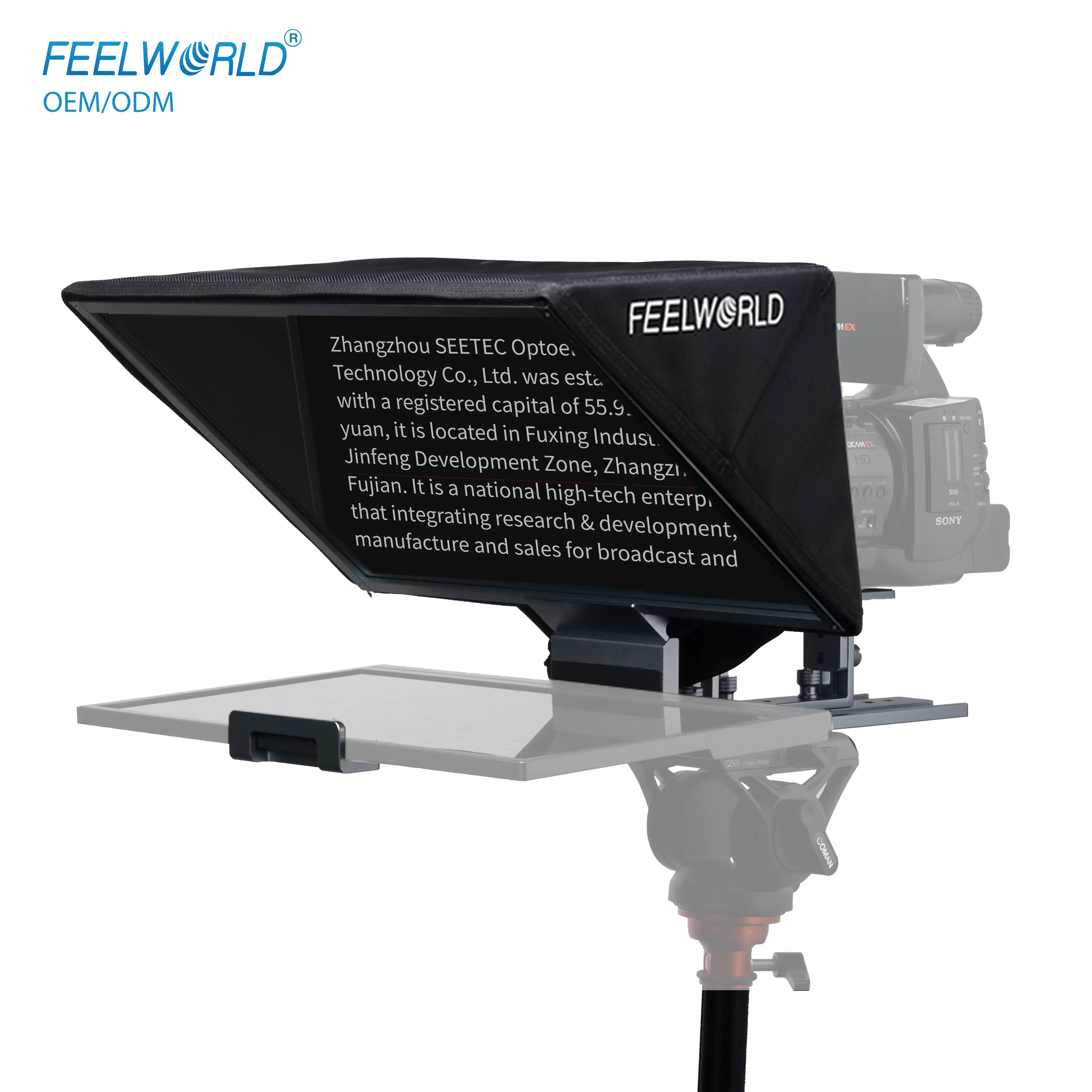 16" Foldable Teleprompter with Bluetooth Remote and Anti-Glare Glass
