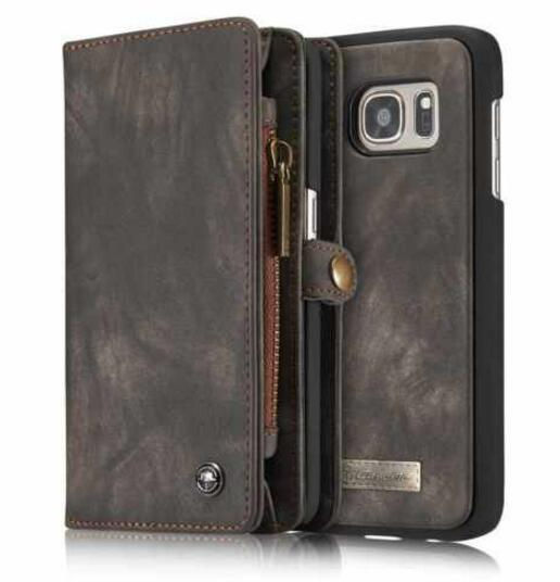 Samsung Galaxy S7 Edge Case Wallet Case Magnetic Flip Card Leather Removable