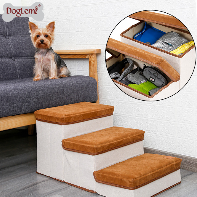 Dog Stairs Foldable Storage Box 3 Steps