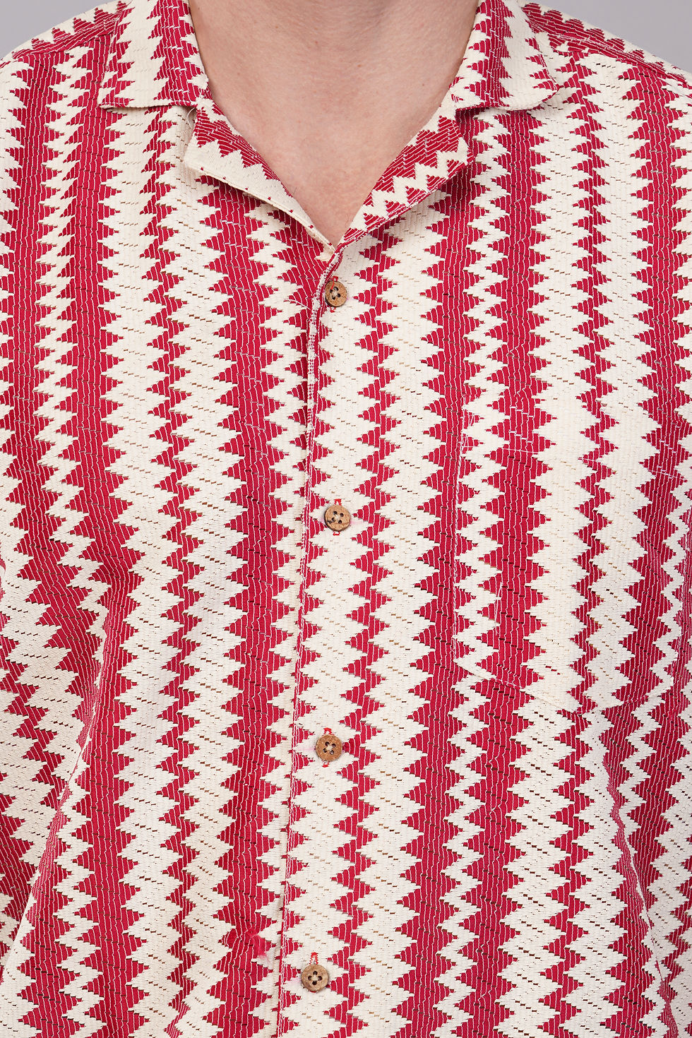 Thumbnail: Cotton Crochet Chevron Red - 40% Off