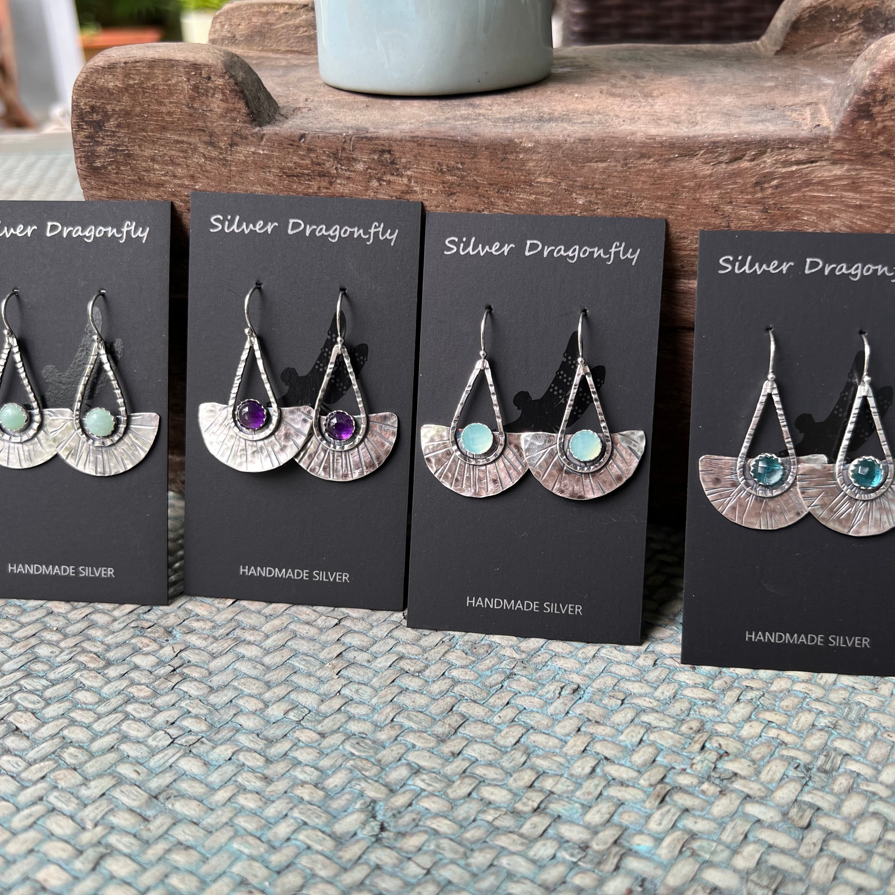 Tribal Skirt Earrings with Stones