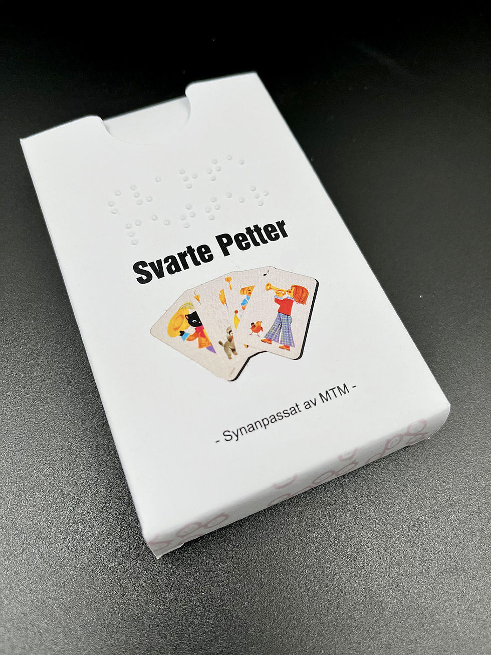 Svarte Petter, förpackning i kartong, punktmärkt