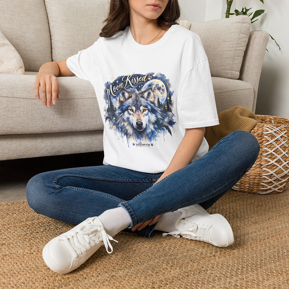 Thumbnail: Wolf Portrait T-Shirt — Watercolor Gray Wolf Graphic Tee