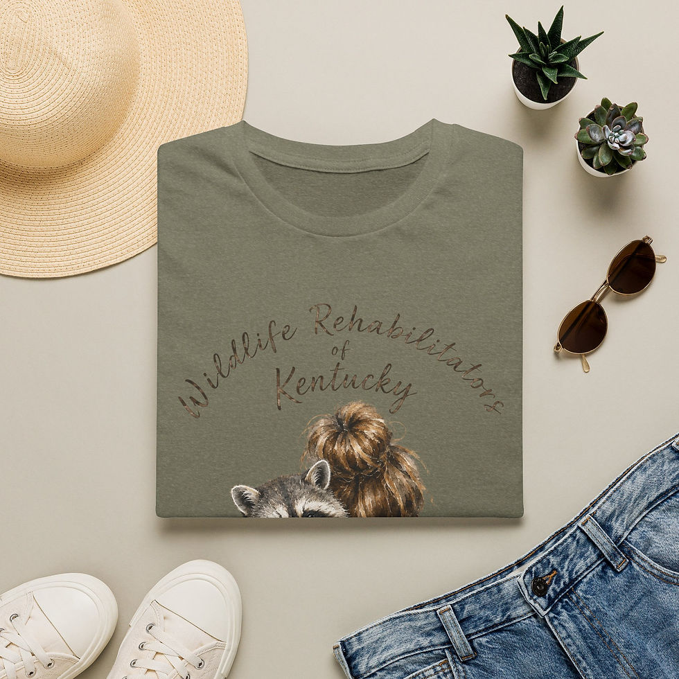 Thumbnail: Wildlife Rehabilitators of Kentucky T-Shirt — Rescue Raccoon & Caregiver Tee