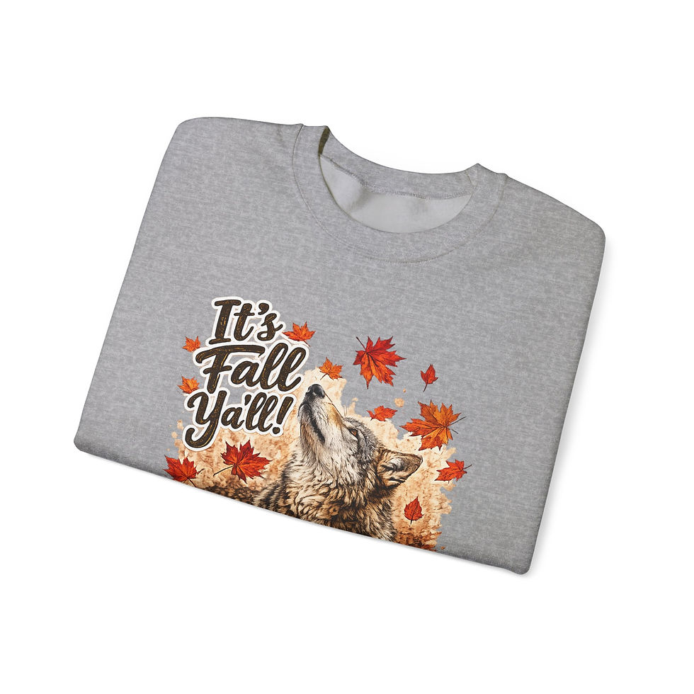 Miniatura: Fall Fox Crewneck Sweatshirt – "It’s Fall Y’all" Autumn Leaves Pullover