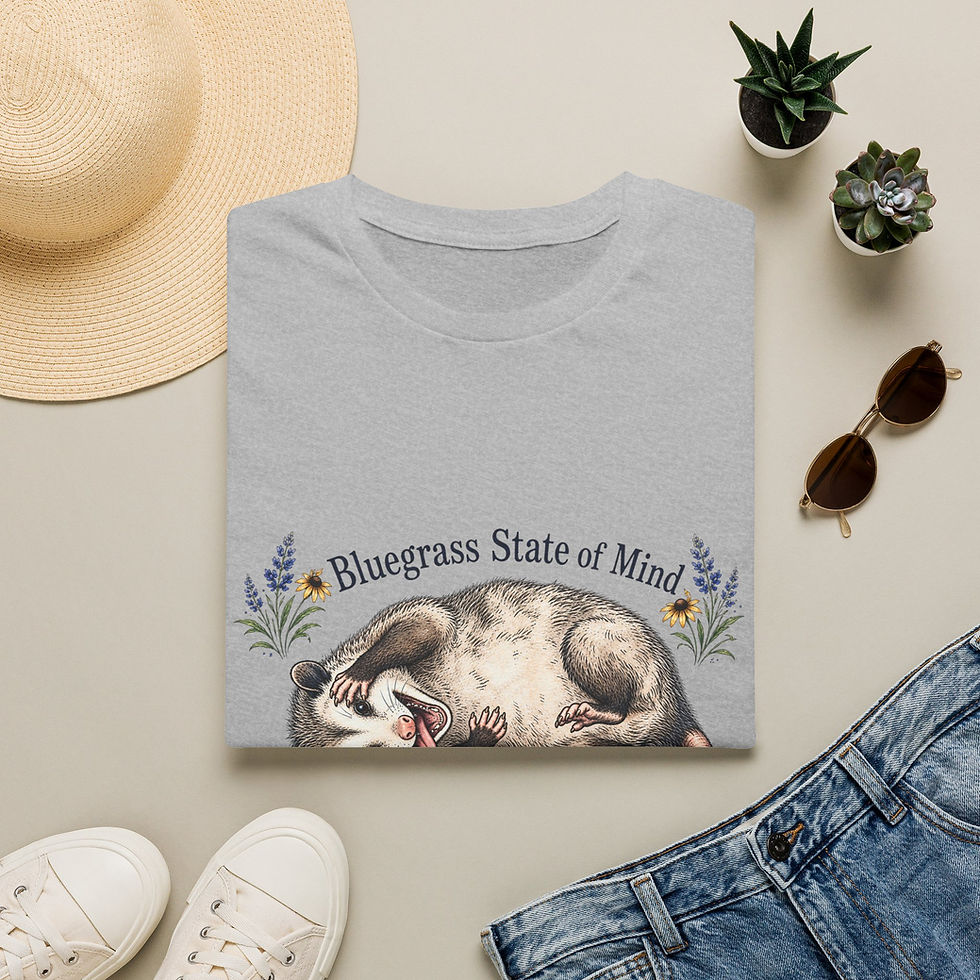 Miniature : Bluegrass State of Mind T-Shirt — Relaxed Opossum Illustration Tee