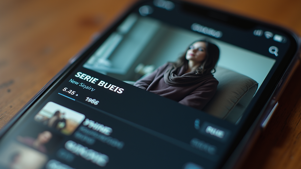 Close-up view of a smartphone screen showing a video series playlist