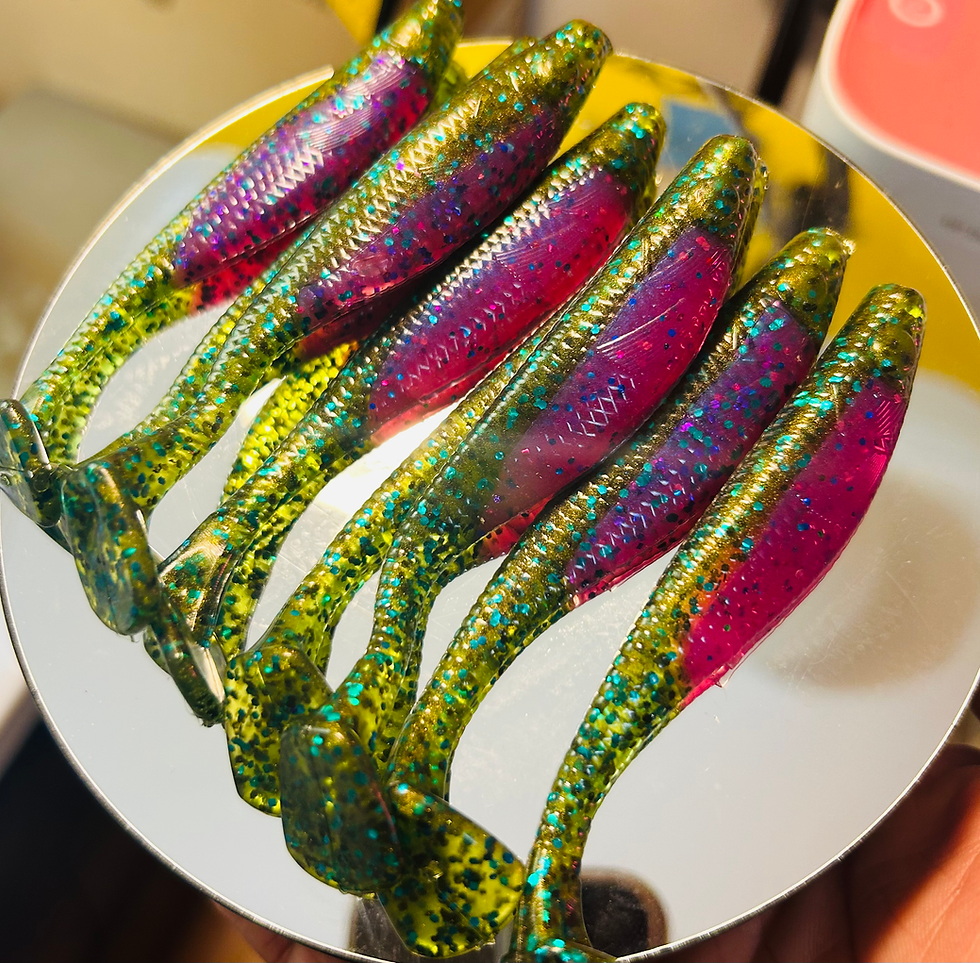 Thumbnail:  Brains Baits “Zombie Fruit” – 4” Custom Hand-Poured Swimbaits (Pack of 8, Red C