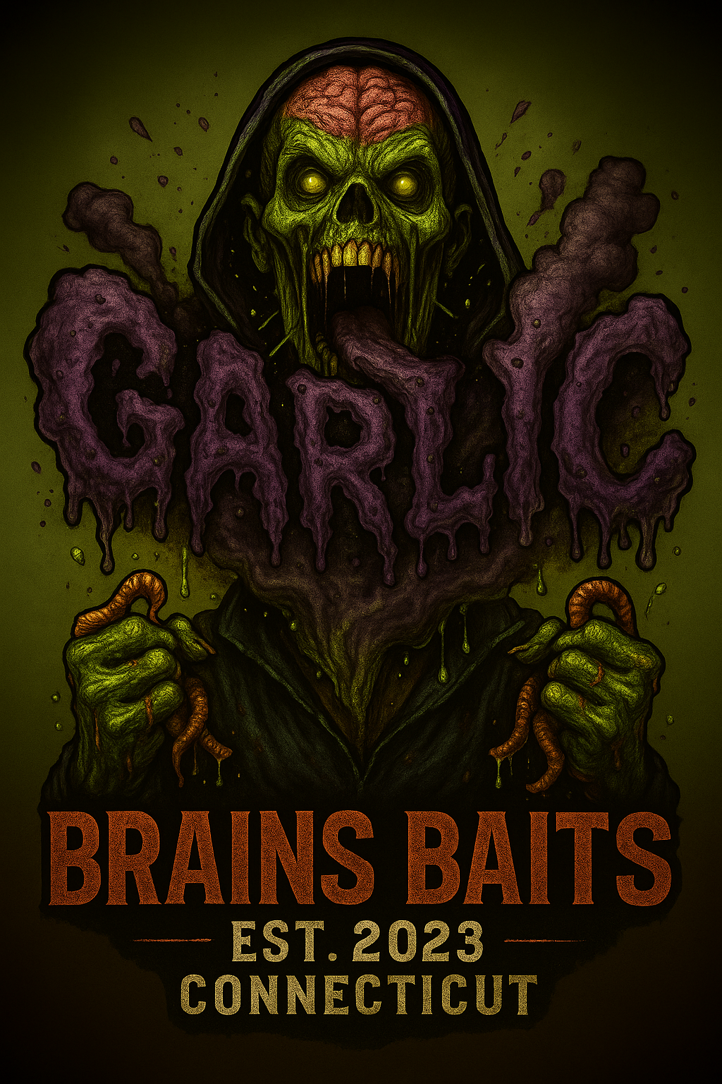 Brains Baits Zombie Cologne 2 oz – Garlic Scent Fish Attractant Oil for Bass, Tr