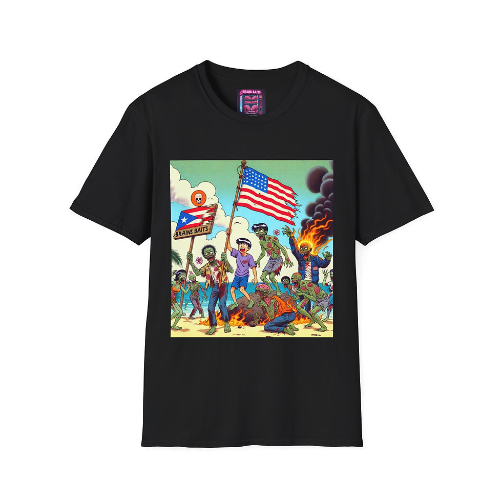 Vintage-Inspired Unisex Softstyle T-Shirt - 4th of July Zombie Parade Design