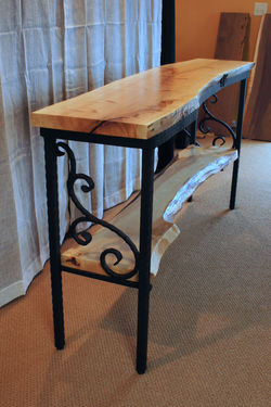 Sofa Table with Inlay-Side Angle View