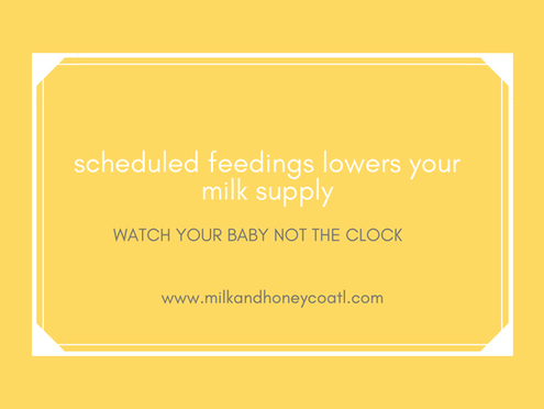 scheduled feedings will lower your milk supply 