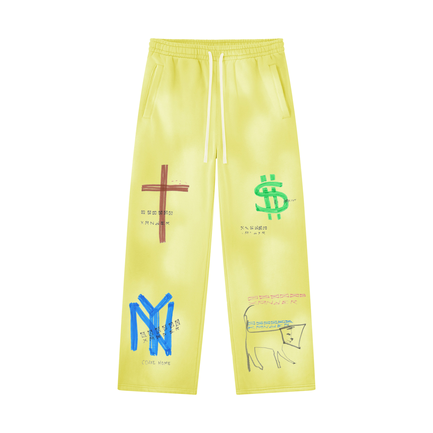 Unisex Sunfade Wide Leg Fleece Sweatpants