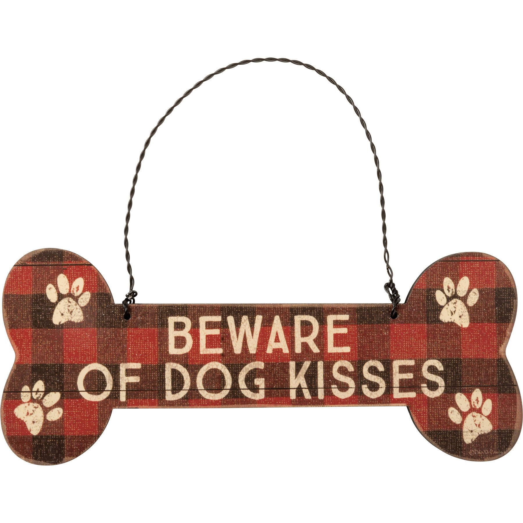 Dog Kisses Bone Xmas Ornament
