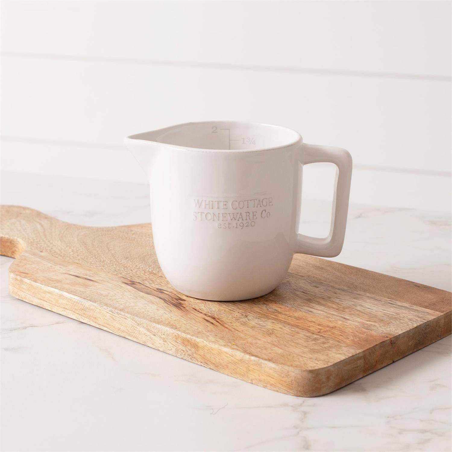 White Cottage Ceramic Measuring Cup